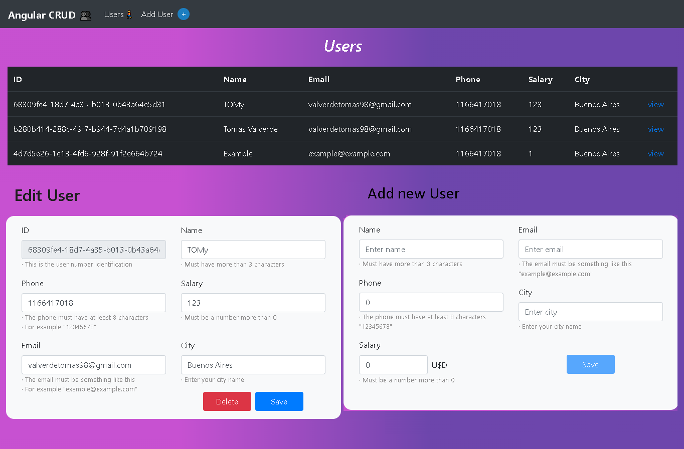 Angular ASP.NET CRUD
